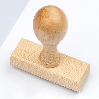 Personalized Wood Stamp, Custom Rubber Stamp for Business, Up to 5 Lines of Text, Company Stamp