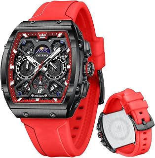 OLEVS Square Watch for Men Large Waterproof Multifunction Casual Men Watches Business Male Wrist Watch