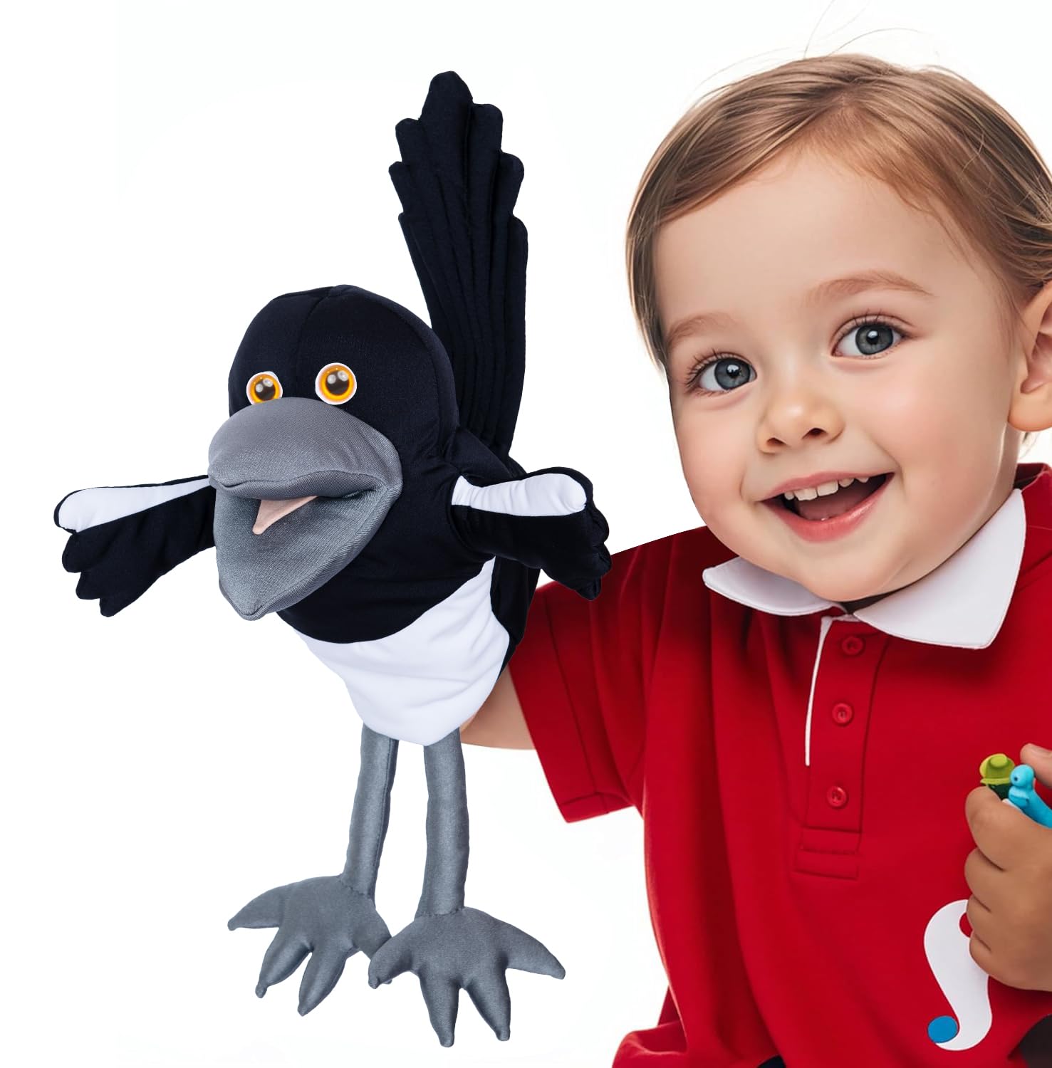 Steve and Maggie Plush Toy, Maggie Hand Puppet for Kids 1+, Small | Soft bird ha