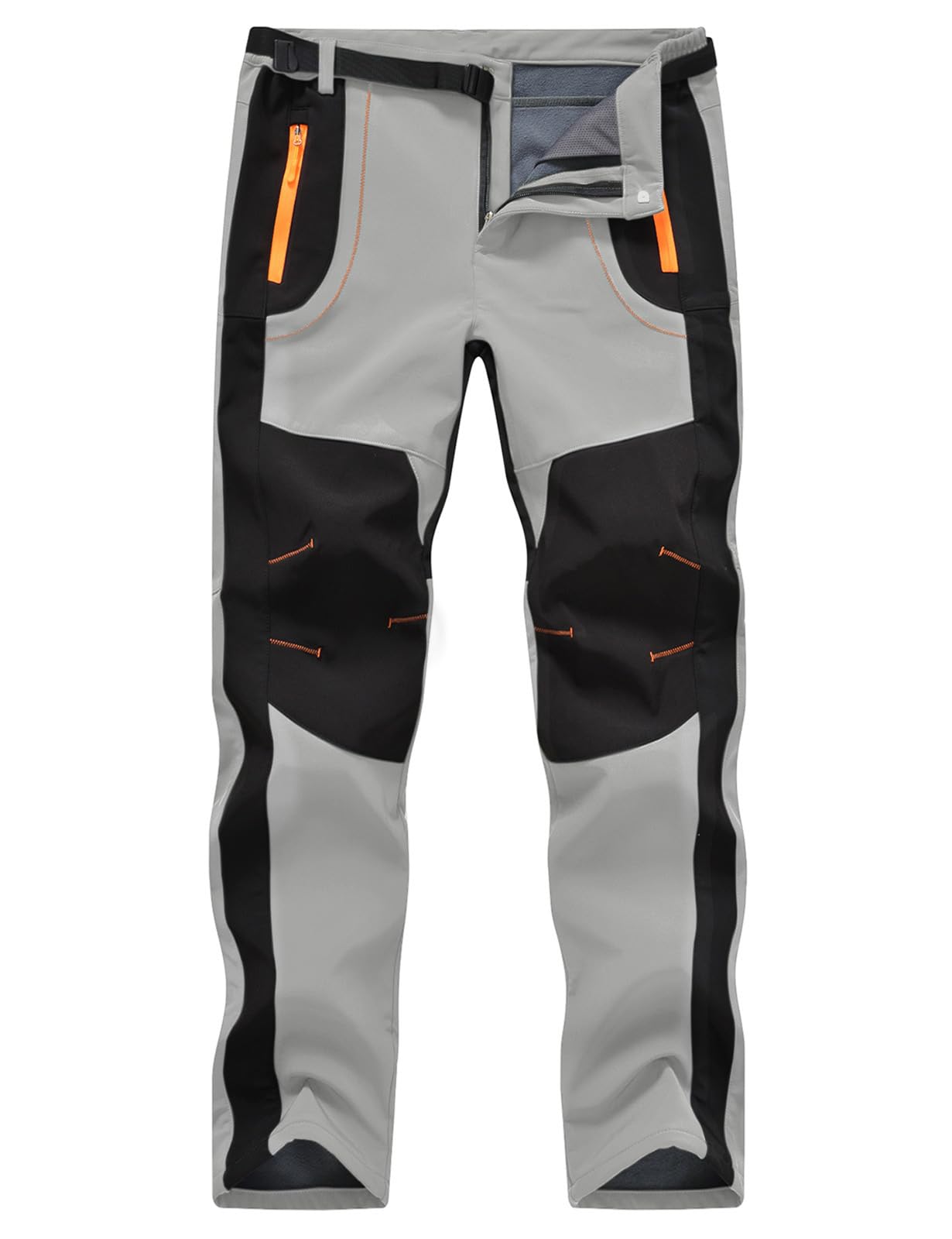 TBMPOY Men's Snow Ski Hiking Pants Waterproof Winter Fleece Lined Pants Camping 