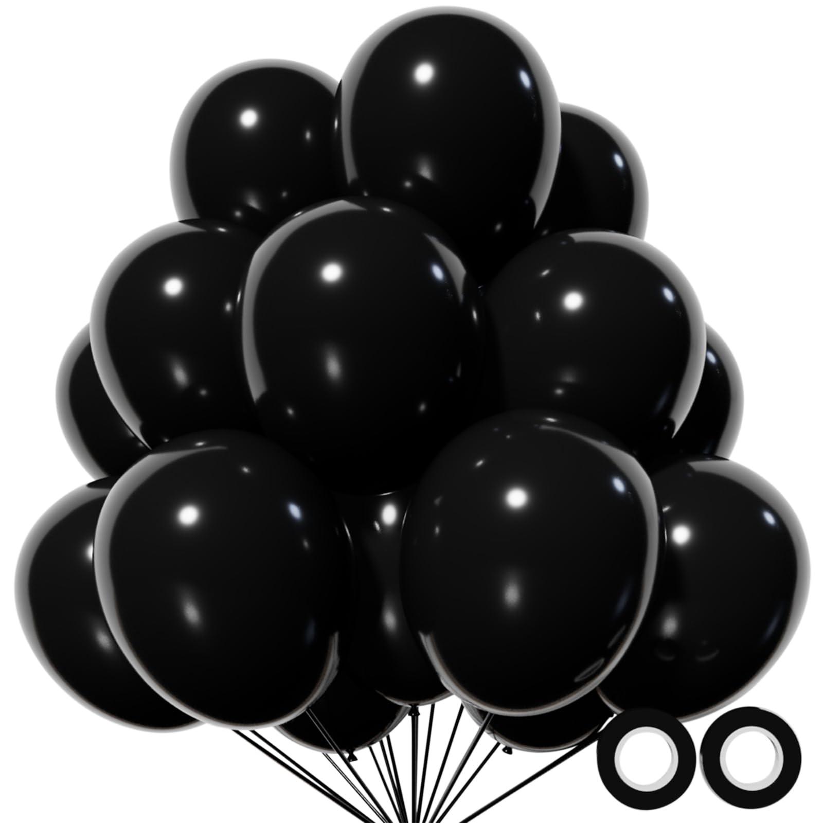 110pcs Black Balloon 12 inch, Black Latex Balloons for Birthday Party Baby Showe