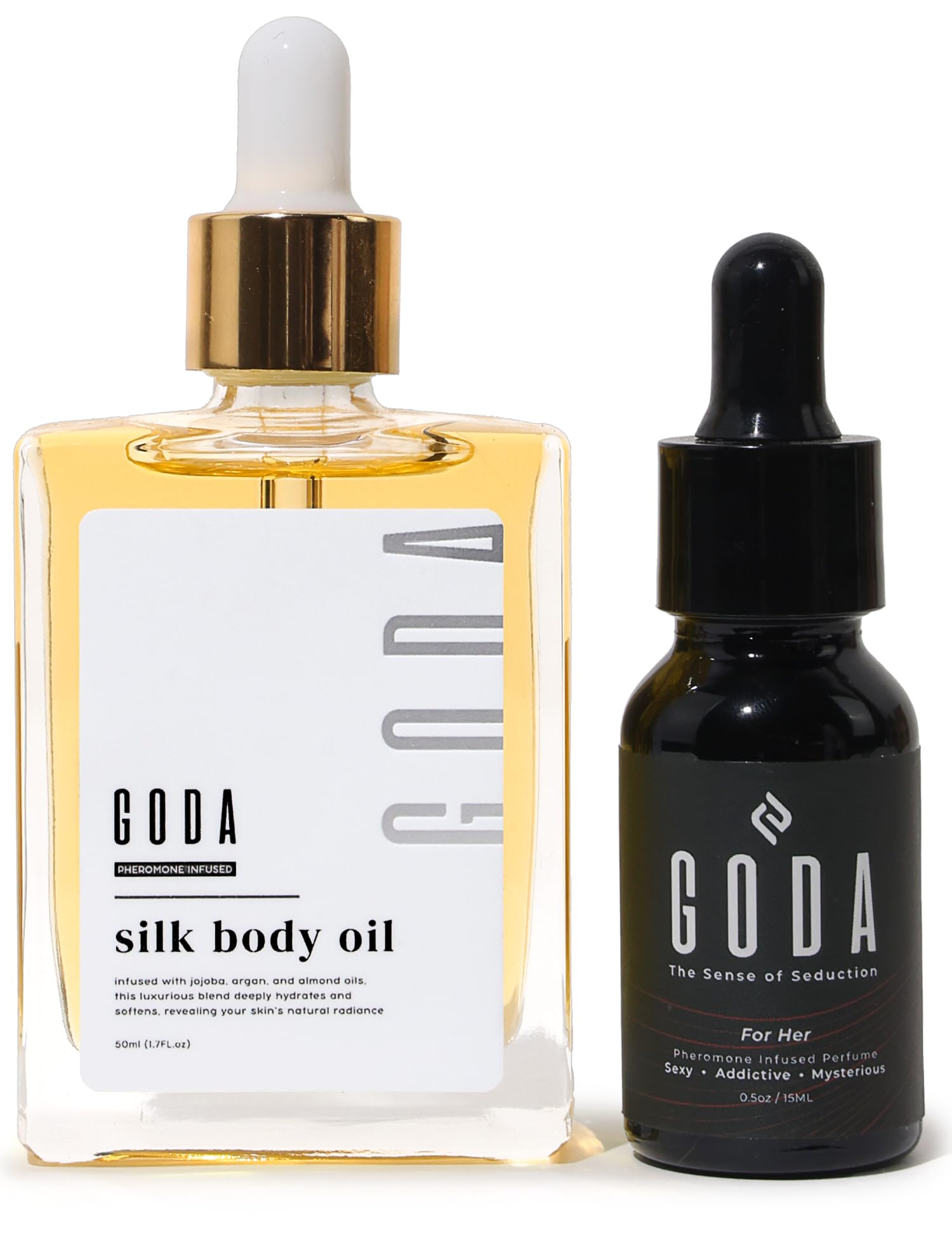 GODA Pheromones Perfume for Women + Silk Body Oil Bundle – Long-Lasting Floral F