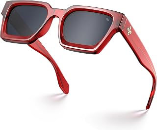 VISOONE Fashion 100% UV400 Rectangle TR90 Sunglasses for Women Men