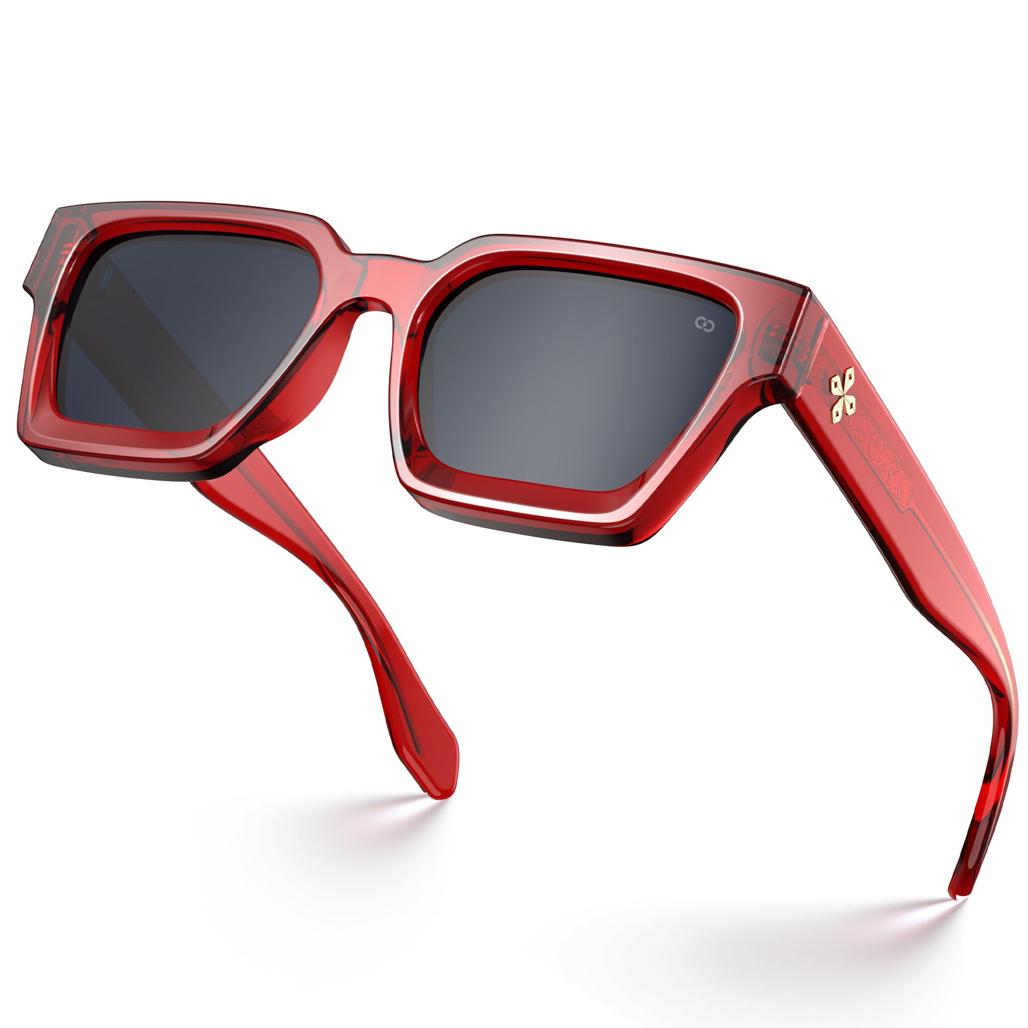 VISOONE Fashion 100% UV400 Rectangle TR90 Sunglasses for Women Men