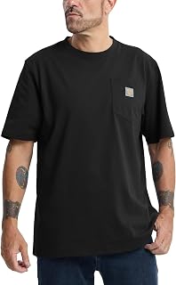 Men's Loose Fit Thick Work T-Shirts Soft Short Sleeve Pocket Tee(Tall & Regular)