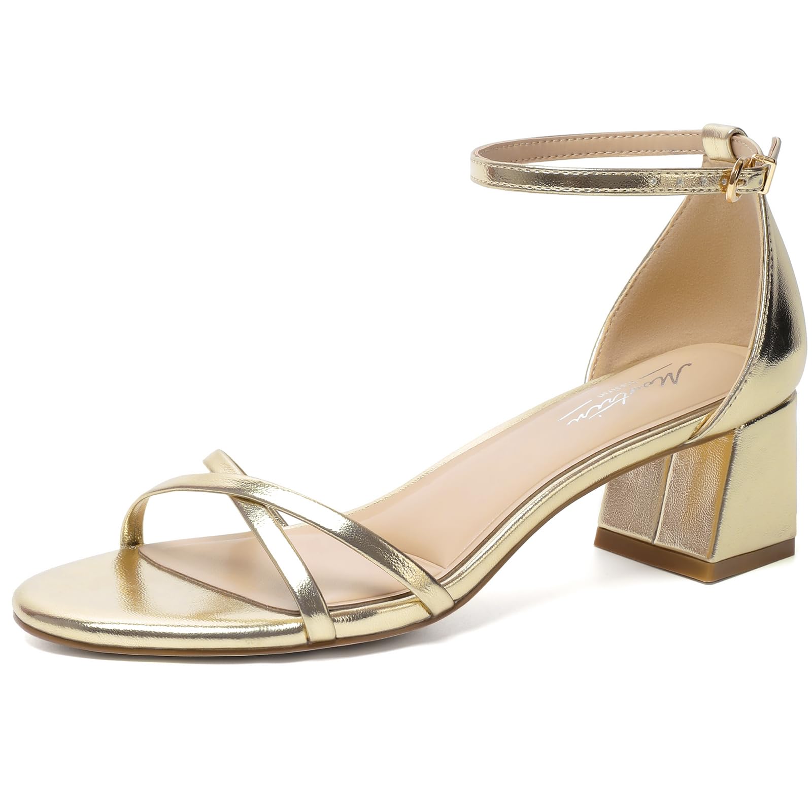 Mostrin Strappy Heels for Women Square Open Toe Lace Up Heeled Sandals Ankle Str