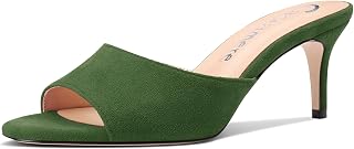 Castamere Women Mi Kitten Heel Open Heel Round Toe Sandals Slip-on Casual Dress Mules Shoes Office Summer Shoes 6.5CM Heels