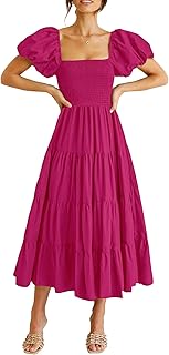 PRETTYGARDEN レディース スモックミディウェディングゲストドレス