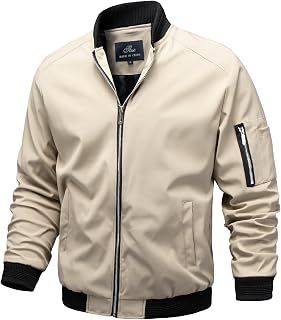 TLZC Men's Lightweight Bomber Jacket Windbreaker Slim Fit Active Coat Outerwear