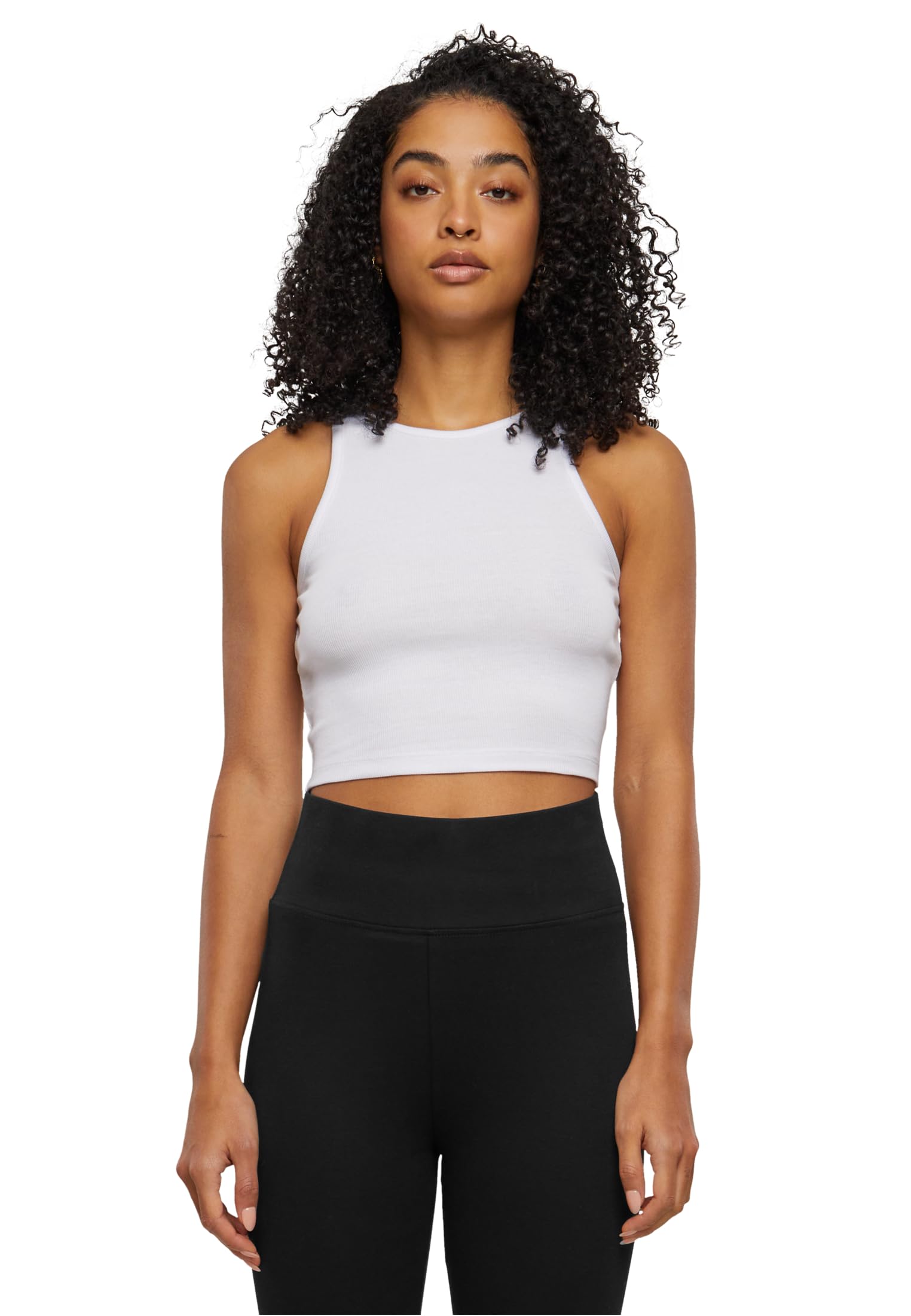 Urban Classics Women's Ladies Organic Cropped Rib Top Undershirt