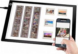 Slide Viewer Light Box A4, Ultra-Thin LED Light Pad for Film Negatives & Slides, 3-Level Adjustable Brightness Slide Scanner Light Table for Old Photos Viewing & Digitizing, USB Powered
