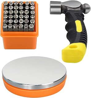 Metal Stamping Kit, Including 37pcs Stamps, Bench Block and Hammer
