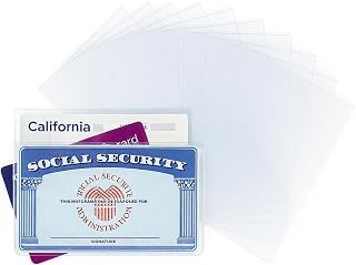 10 Pack PVC Social Security Card Sleeves 12mm Clear Plastic Card Holder Perfect Fit Credit Card ID Card Holder