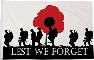 Flagmax Lest We Forget Remembrance Flags – Premium Quality Outdoor & Indoor Use (5ft x 3ft (150cm x 90cm))