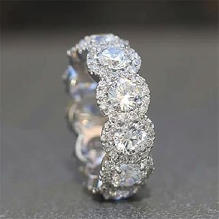 Deslumbrantes anillos de circonita cúbica para mujer, joyería de boda