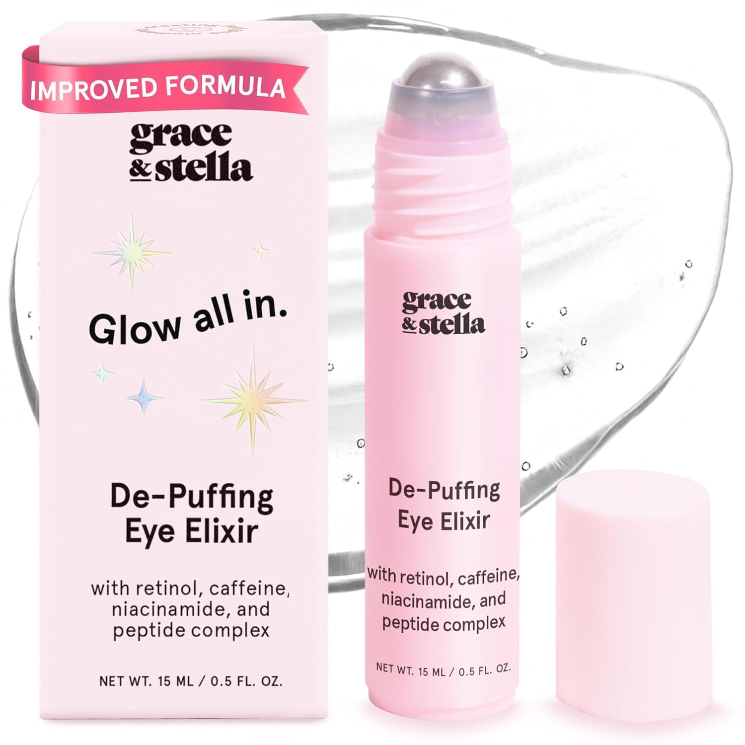 grace & stella Under Eye Brightener Roller - Airplane Travel Essentials - Travel