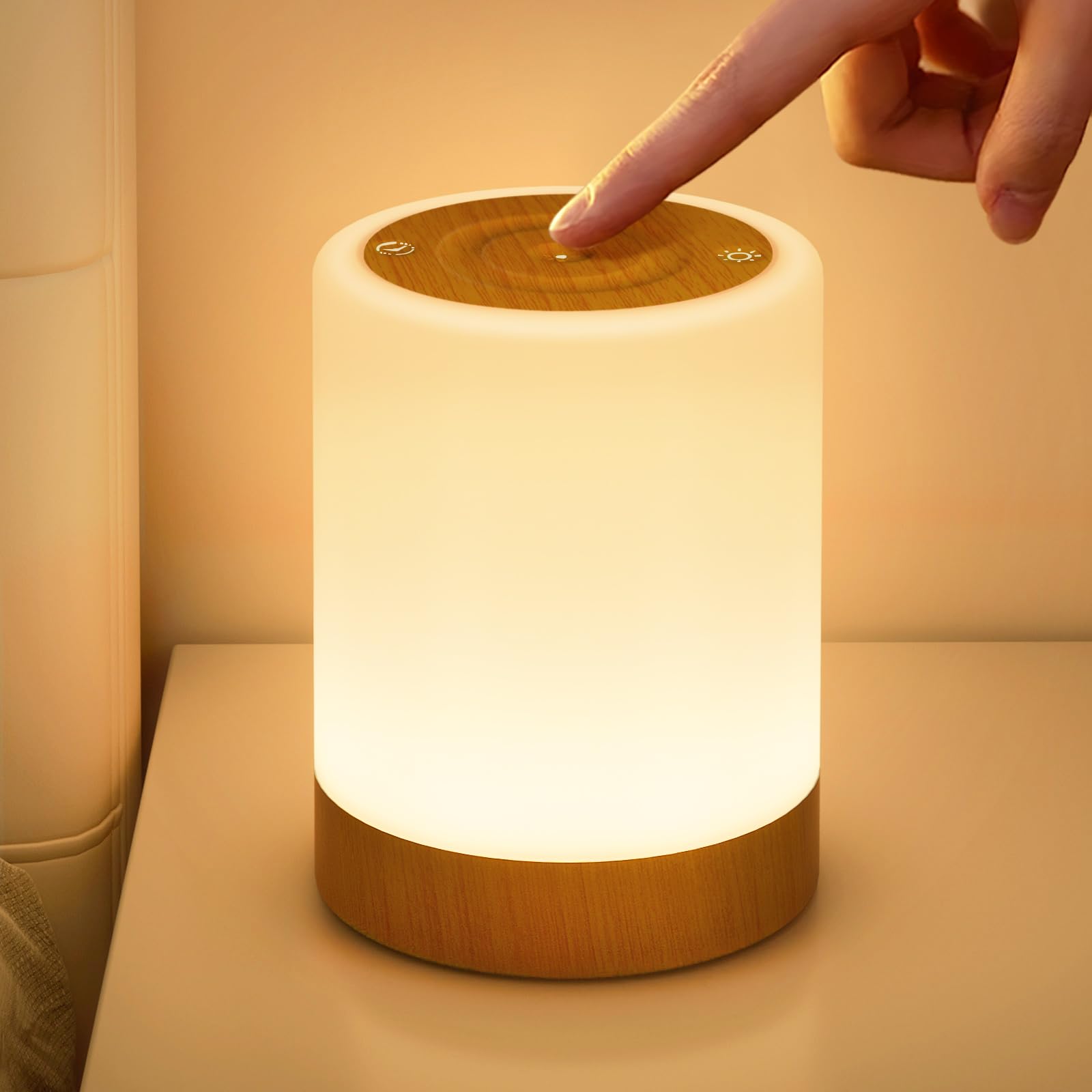 NIWOHOM Bedside Table Lamps, 256 RGB Colour and 5 Modes, USB Rechargeable | Adju