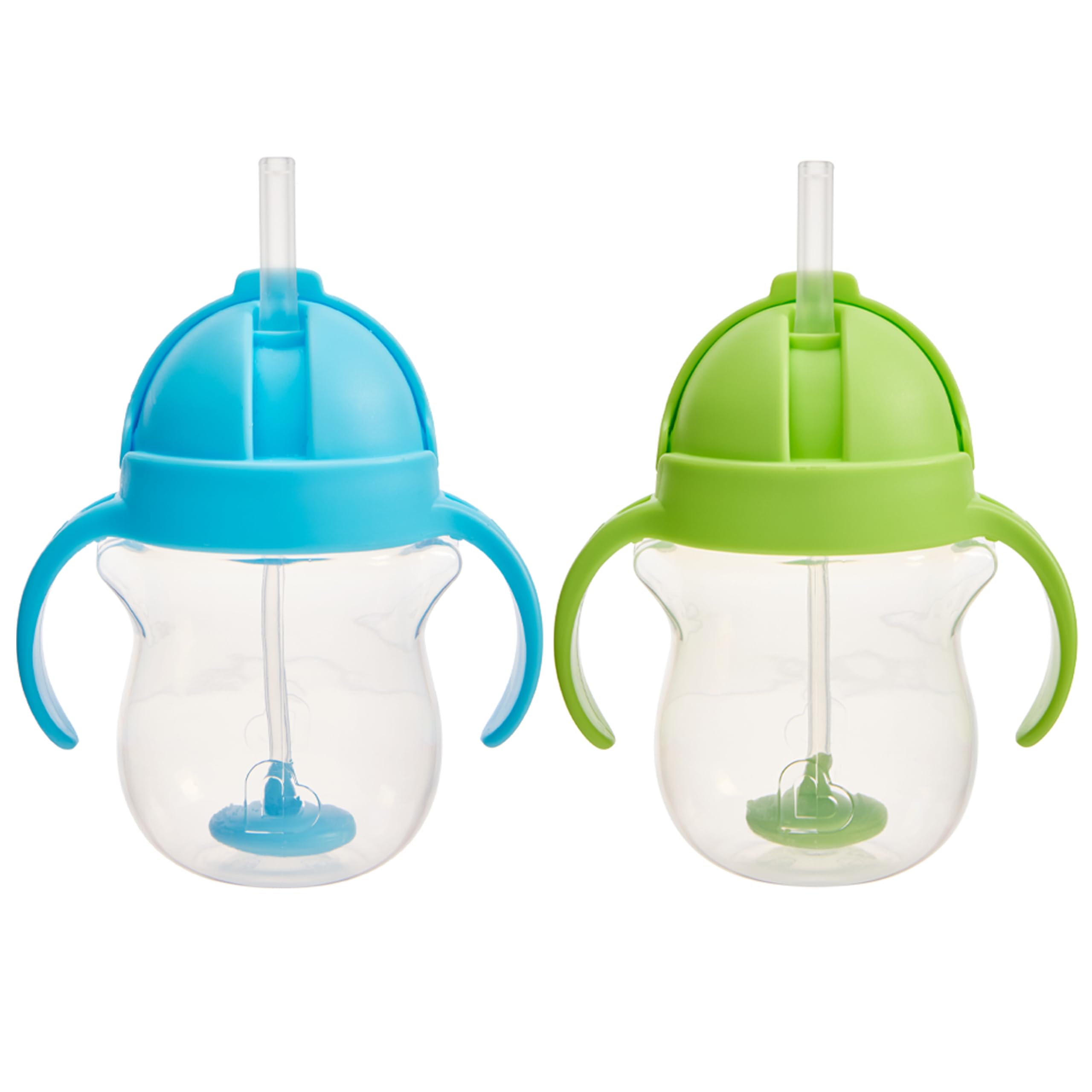 Munchkin Any Angle Sippy Cups for Toddlers 1-3, Straw, 2 Pack, Blue/Green
