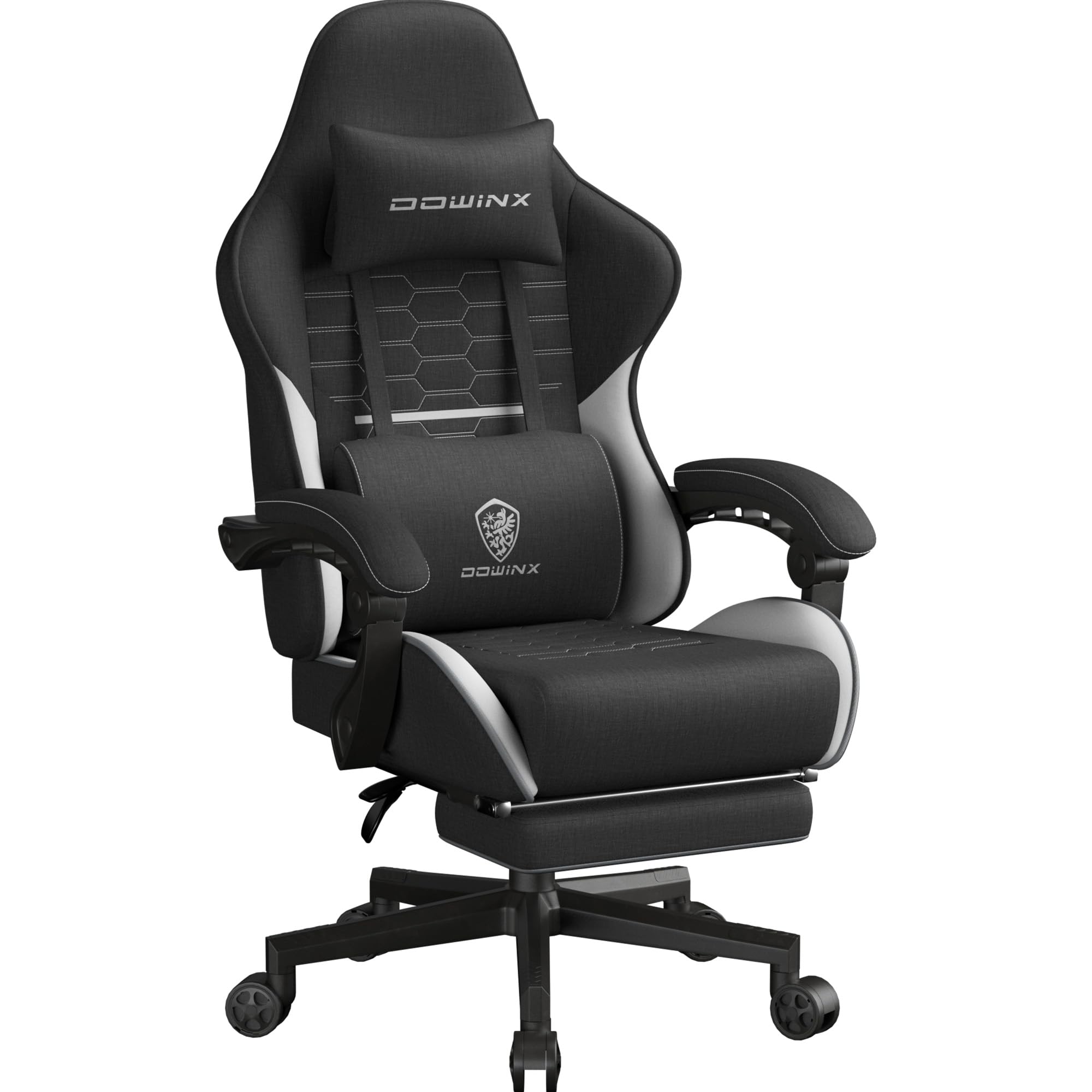 Dowinx Spring Cushion Gaming Chair Breathable Fabric Ergonomic Headrest Swivel D