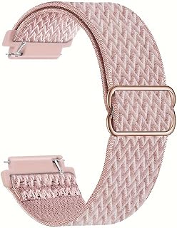 20mm and 22mm Braided Nylon Elastic Band, Quick Release Spring Bars, Adjustable Elastic Ring with Buckle for Men and Women, Comfortable Durable Replacement Strap