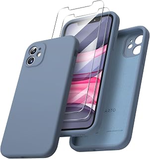 ORNARTO for iPhone 11 Case with 2 Screen Protectors, French Blue