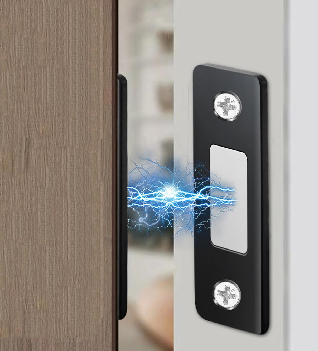 2 Sets Magnetic Door Stoppers Ultra Thin Stainless Steel Cabinet Magnet with Mag