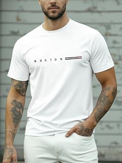 Men's Summer Sports Two Piece Set Casual Sportswear Fashion Print T-Shirt and Casual Shorts Stretch Fabric Comfort