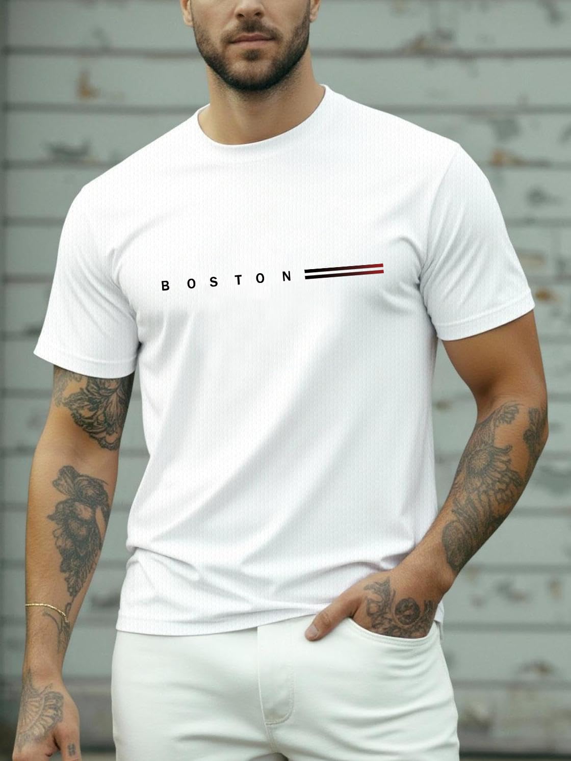 Men's Summer Sports Two Piece Set Casual Sportswear Fashion Print T-Shirt and Ca