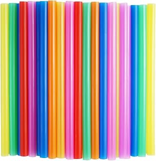 100 Pcs Jumbo Smoothie Straws, Colorful Disposable Wide-Mouth | Large Plastic Straws for Bubble Tea, Milkshakes, Thick Drinks