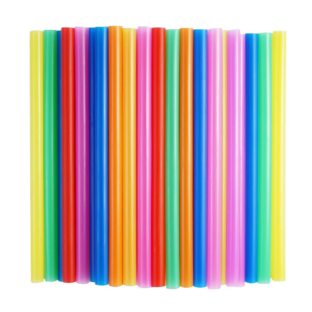 100 Pcs Jumbo Smoothie Straws, Colorful Disposable Wide-Mouth | Large Plastic St