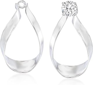 Ross-Simons Sterling Silver Ribbon Drop Earring Jackets
