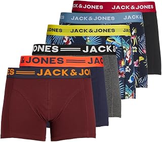 JACK & JONES Men's Boxer Shorts Pack of 6 Basic Trunks Boxer Stretch