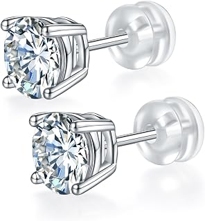 Moissanite Stud Earrings 925 Sterling Silver Lab Created Earrings for Women Men DOJOJOSA Jewelry Gifts