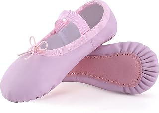 Ballet Shoes Ballet Slippers Girls Dance Shoes Women's Gymnastics Shoes with Whole Leather Sole for Children Adults Size 22-44