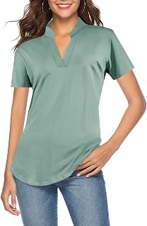 CEASIKERY Women's V-Neck Tunic Blouse Casual Shirt