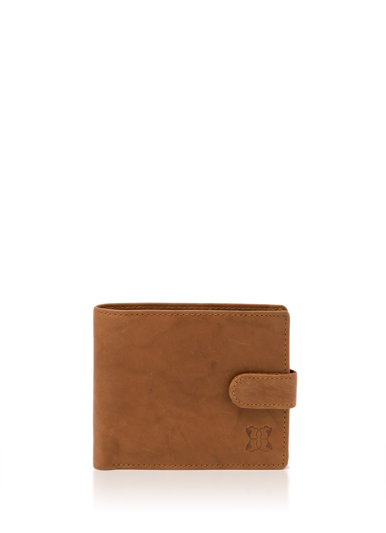 Burneside - Real Leather Wallet in Cognac Brown with Gift Box