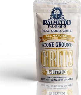 Palmetto Farms Mixed Yellow and White Stone Ground Grits 2 LB - Non-GMO - Just All Natural Corn, No Additives - Naturally Gluten Free, Produced in a Wheat Free Facility - Grinding Grits Since 1934