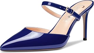 Castamere Women's Needle High Heel Pointed Toe Slip-on Slingback Sandals Wedding Dress 8.5 CM Heels Shoes