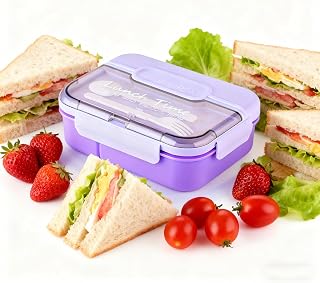 Adult Bento Lunch Box 1450ML Stylish Lunch Box with Spoon and Fork Easy to Carry with 3 Compartments BPA Free Leak Proof Perfect for