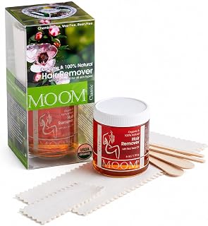 MOOM USDA Organic Sugar Waxing Kit for Women & Men with Tea Tree Oil - 6 oz