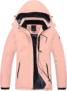 YSENTO Women's Winter Jacket Waterproof Soft Shell Warm Fleece Jacket with Removable Hood