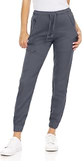MediChic Jogger Scrub Pants for Women, Soft 4-Way Stretch Women's Medical Scrub Pants, 5-Pockets with Elastic Waistband