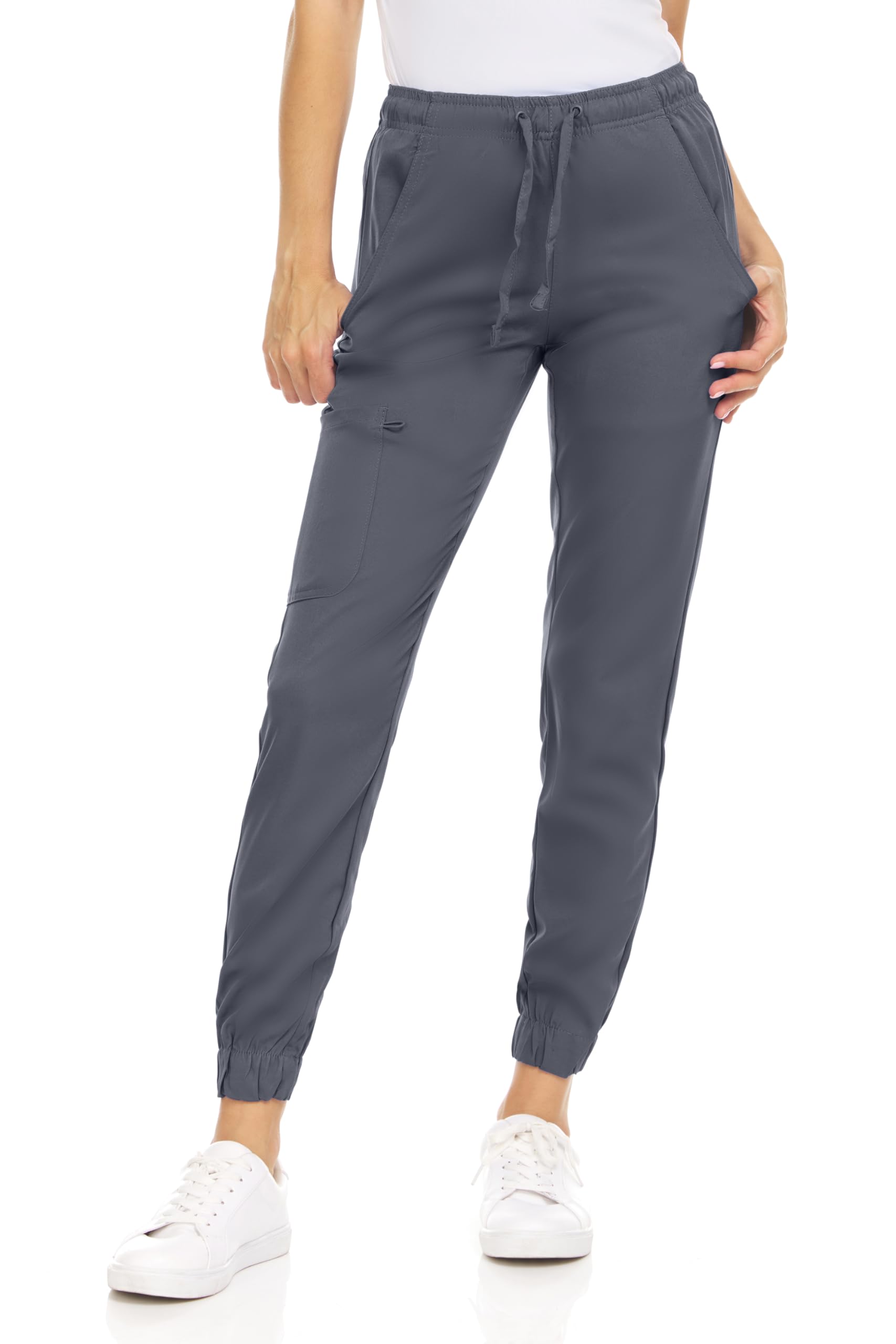 MediChic Jogger Scrub Pants for Women, Soft 4-Way Stretch Women's Medical Scrub 