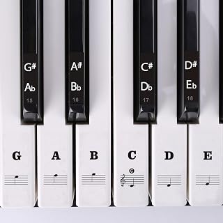 Piano Keyboard Stickers for 88/61/54/49/37 Keys, Removable Piano Key Stickers Keyboard Note Labels Sticker for Beginners