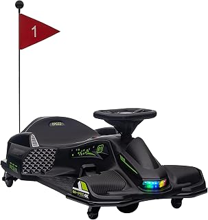 HOMCOM Go Kart Drifting Kids Electric 8-12 Years 12V 3-5 km/h Black
