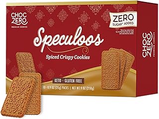 ChocZero Sugar Free Speculoos Cookies, Gluten Free | No Sugar Alcohols, Keto, Low Carb, High Fiber, 30 Cookies