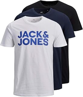 JACK & JONES Men's T-Shirt (Pack of 3)