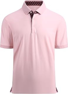 Alex Vando Polo à manches courtes pour homme, coupe droite, design tendance, rose, Taille XL