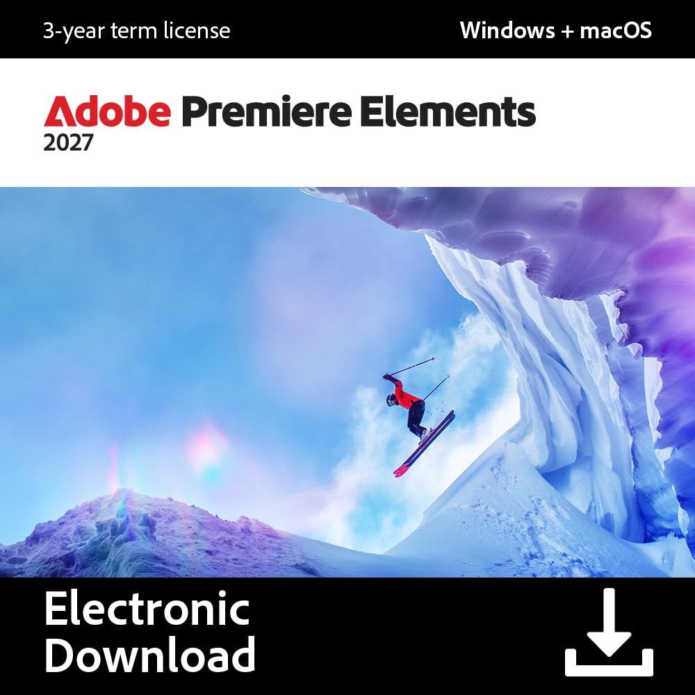 Adobe Premiere Elements 2027 | AI-Powered Video Editing Software | 3-Year Term L