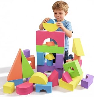Large Building Foam Blocks for Toddlers, Toys Gifts for 2 3 4 5 6 Years Old | Soft Foam Toys Support Early Learning and Motor Skills, Great Indoor Play Gifts for Babies, Toddlers, Halloween and Christmas